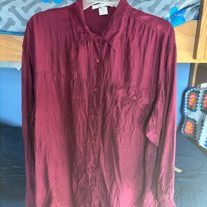 The Limited Burgundy Button Down Blouse